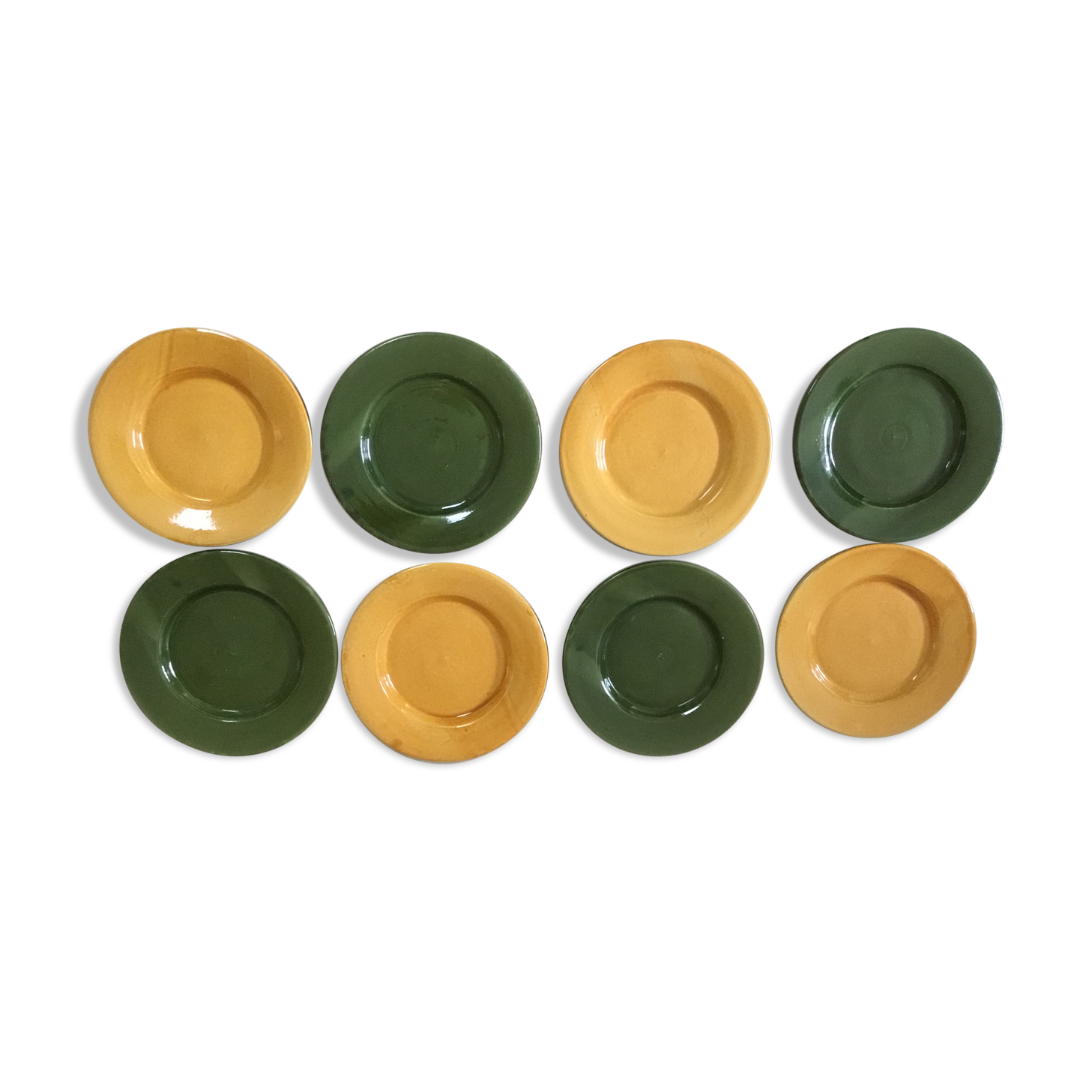 Enamelled terracotta dessert plates
