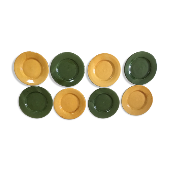 Assiettes à dessert en terre cuite émaillée