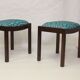 Paire de tabourets design année 50/60 tissu jacquard.
