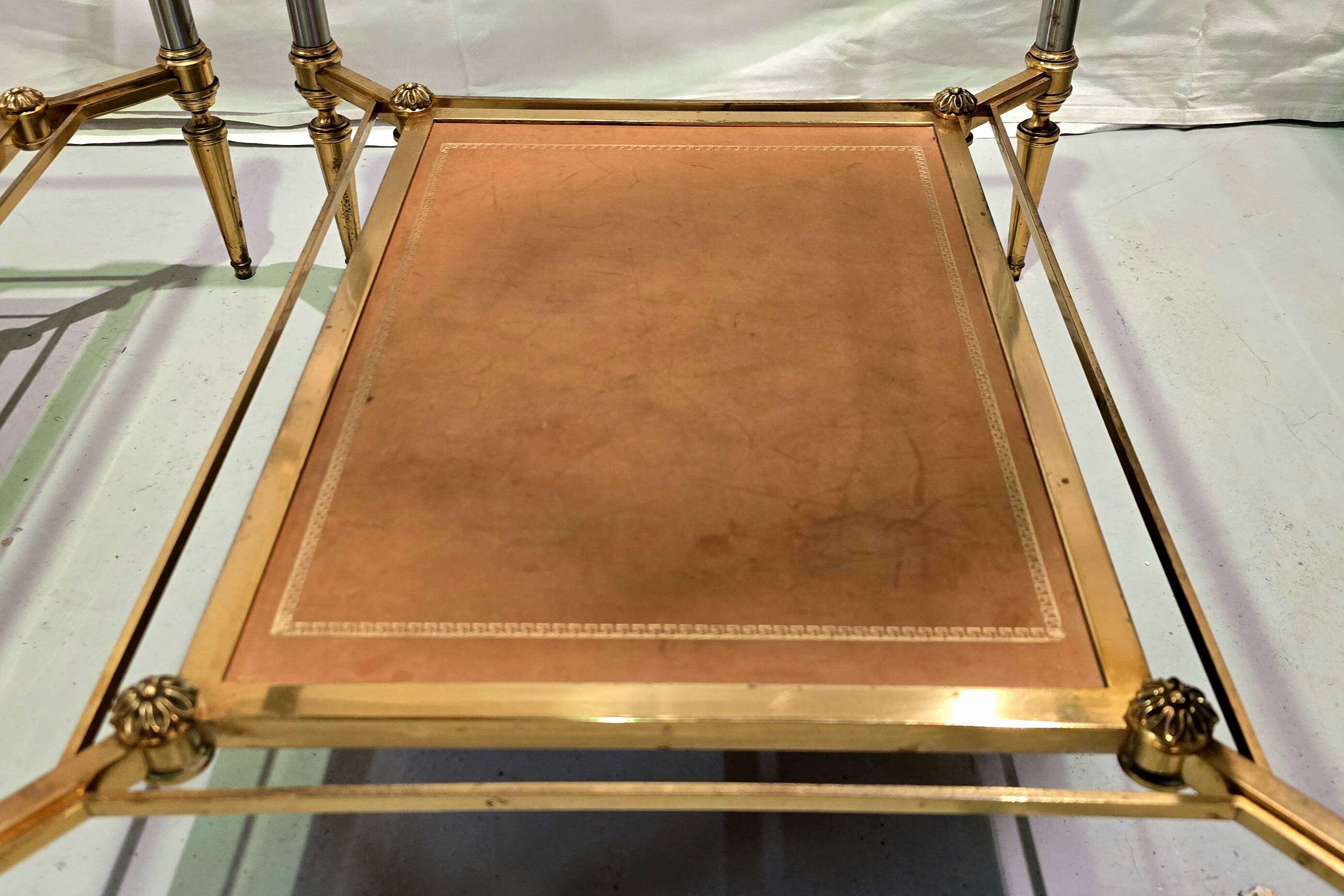 Pair of side tables attributed to Maison Jansen, circa 1950–1960.