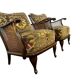 Set of 2 vintage wooden club armchairs