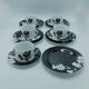 5 cups, 5 saucers, 5  cake plates