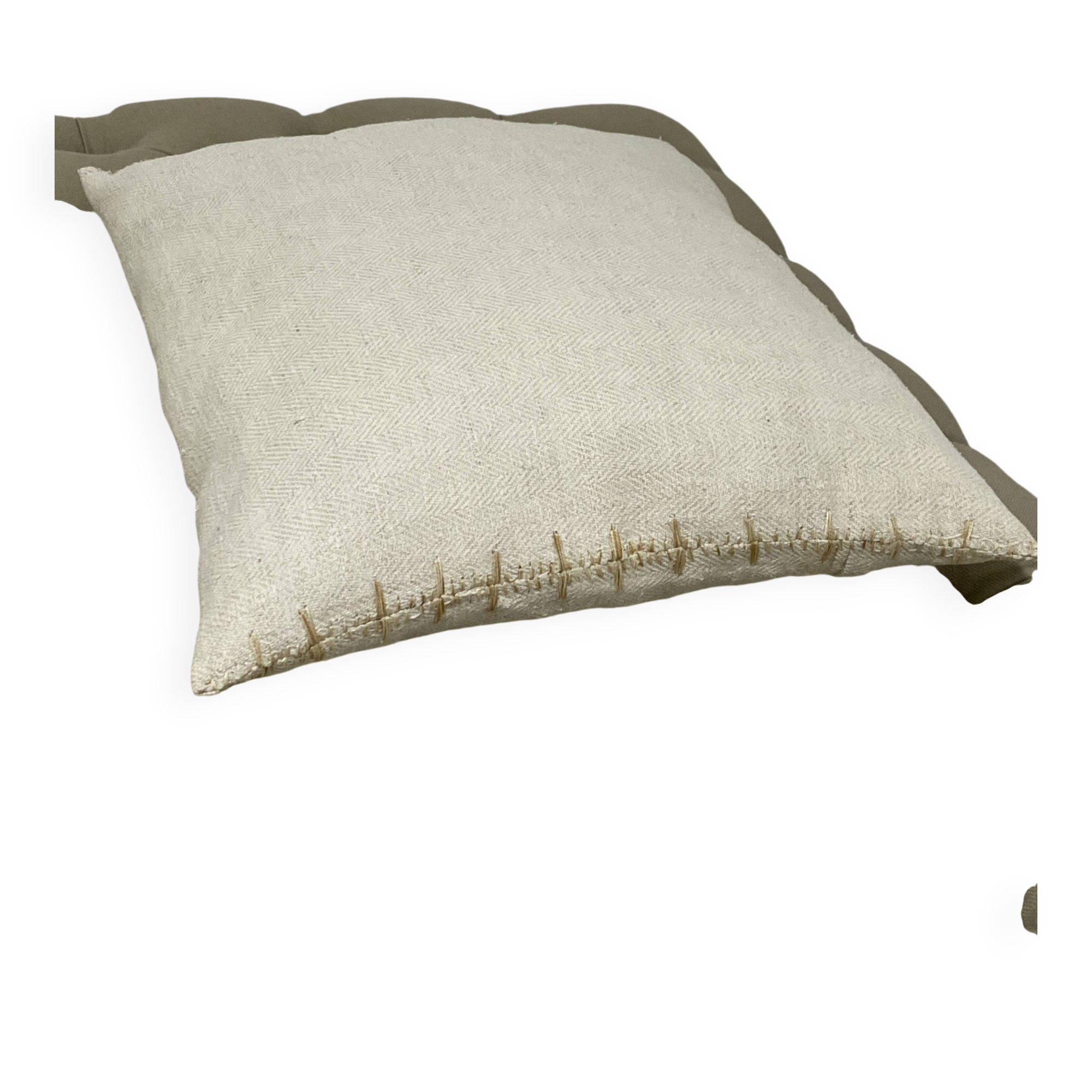 Kilim style cushion with hand embroidery