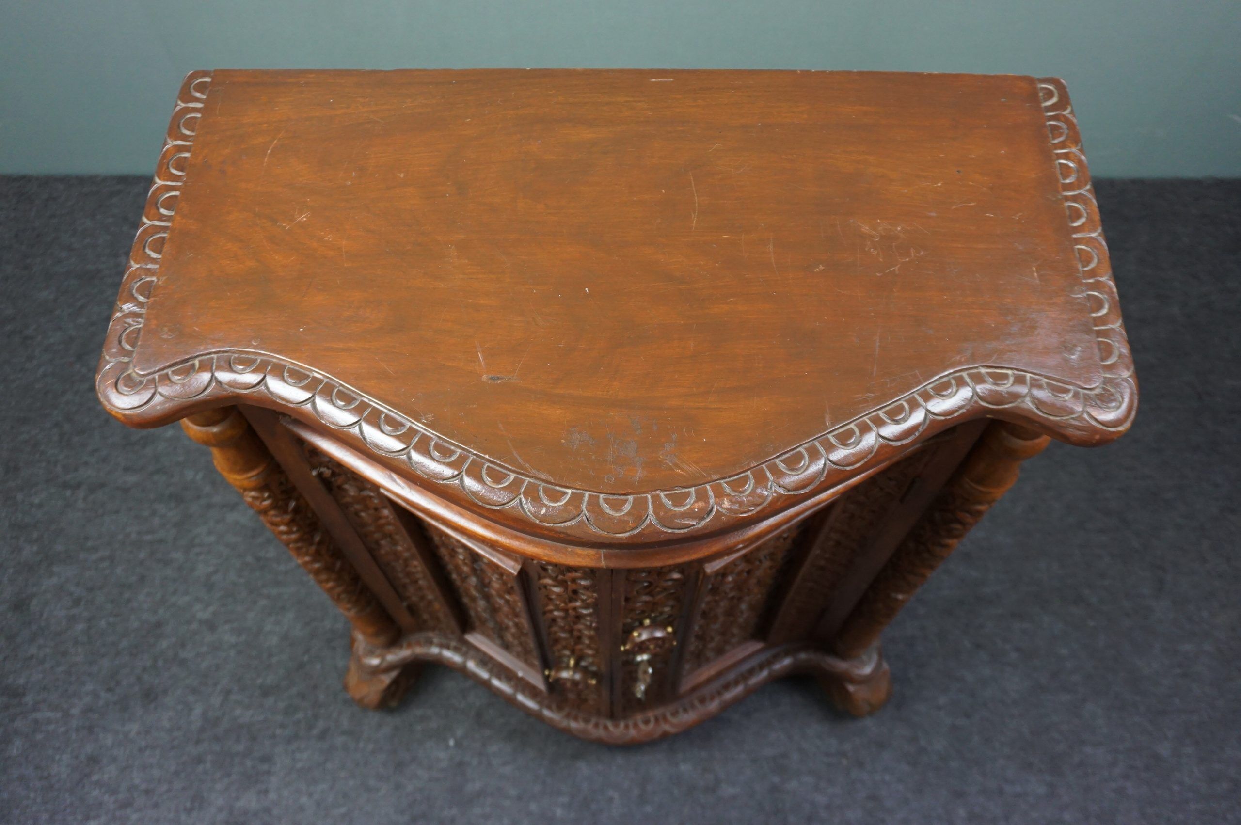 Carved wooden cabinet from the mid-20th century