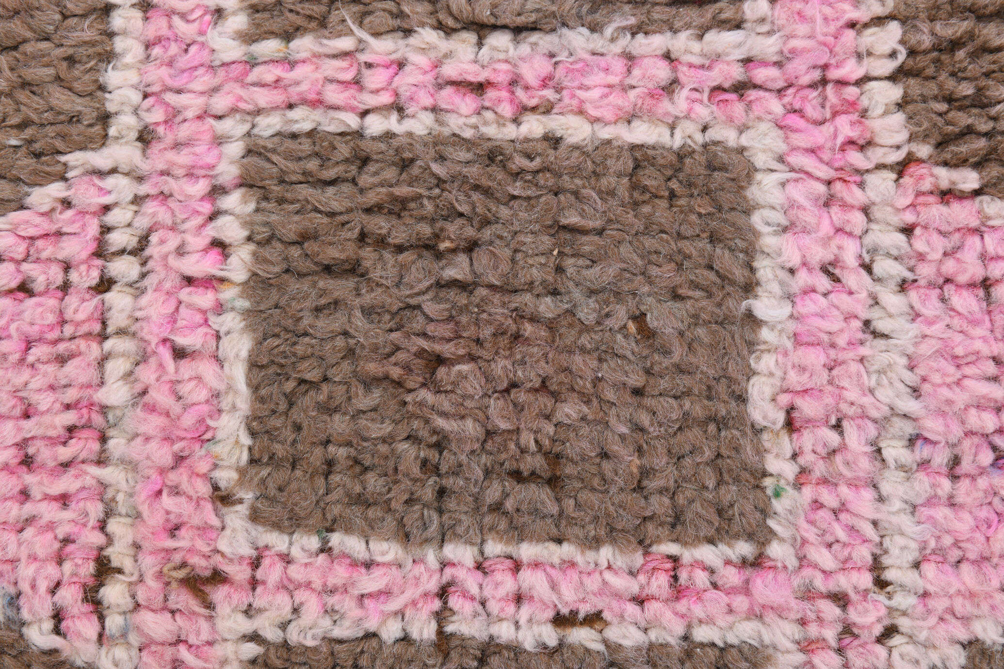 3x10 pink and brown herki runner rug, 307x88cm