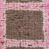3x10 pink and brown herki runner rug, 307x88cm