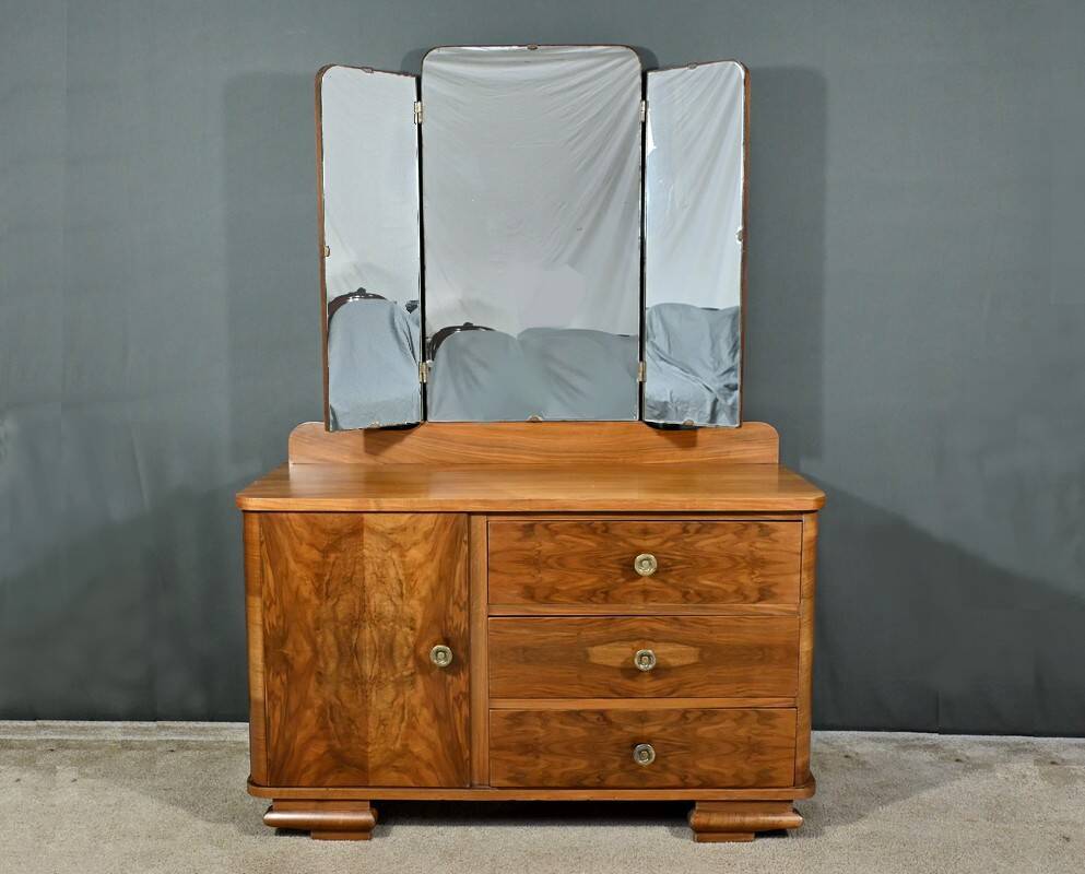 Walnut Veneer Hairdresser, Art Deco - 1930