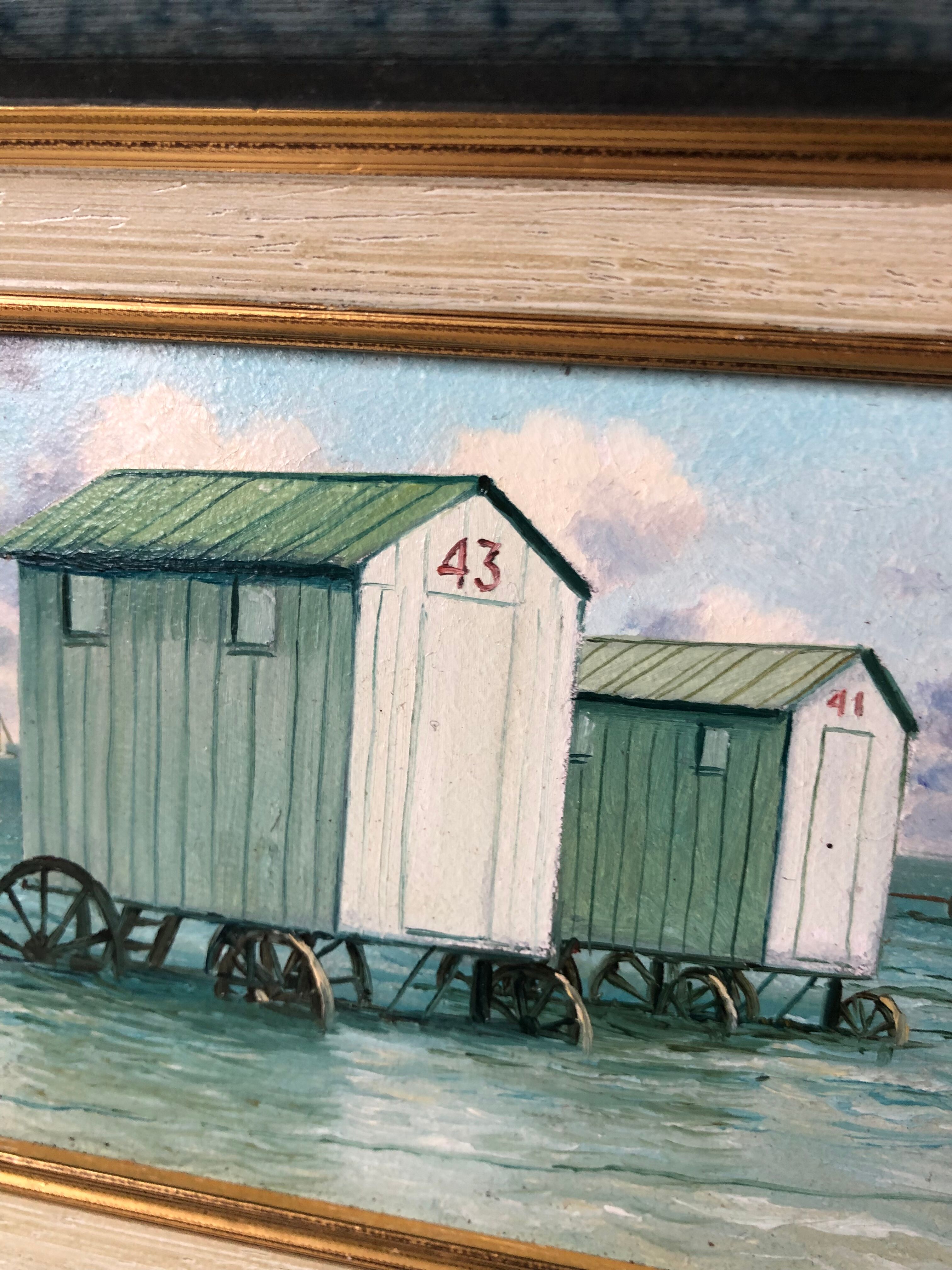 Oil on cardboard from Cartahu Bathing cabins