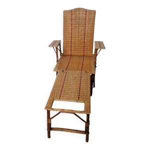 Chaise longue en rotin