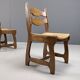 Vintage oak and wicker dining chairs, 1960s