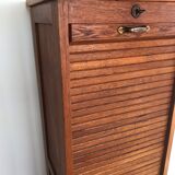 Vintage curtain binder in solid brown oak year 50