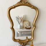 Rare Rococo Courtesy Mirror "Shell" – Patinated Gilding and Patina