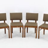 1930s Set of Four Restored Art Deco Dininng Chairs, Czechoslovakia