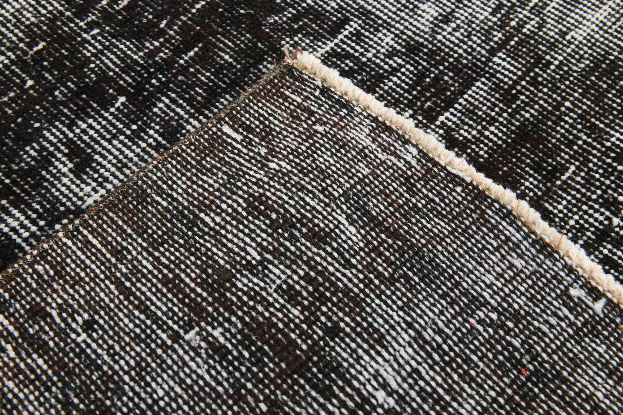 Black gray tones anatolian handmade vintage rug 260x158cm