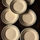 A set of 8 small plates Terre de Fer flowers green Choisy le Roi