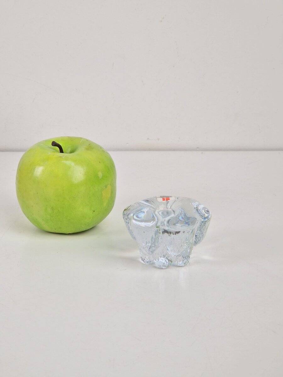 Vintage Isblomst Glass Candlestick by Sidse Werner for Holmegaard, 1970s