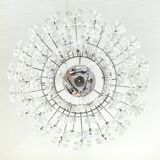 Small sparkling pendant light, chrome and crystal glass by Kinkeldey, Germany, 1970.