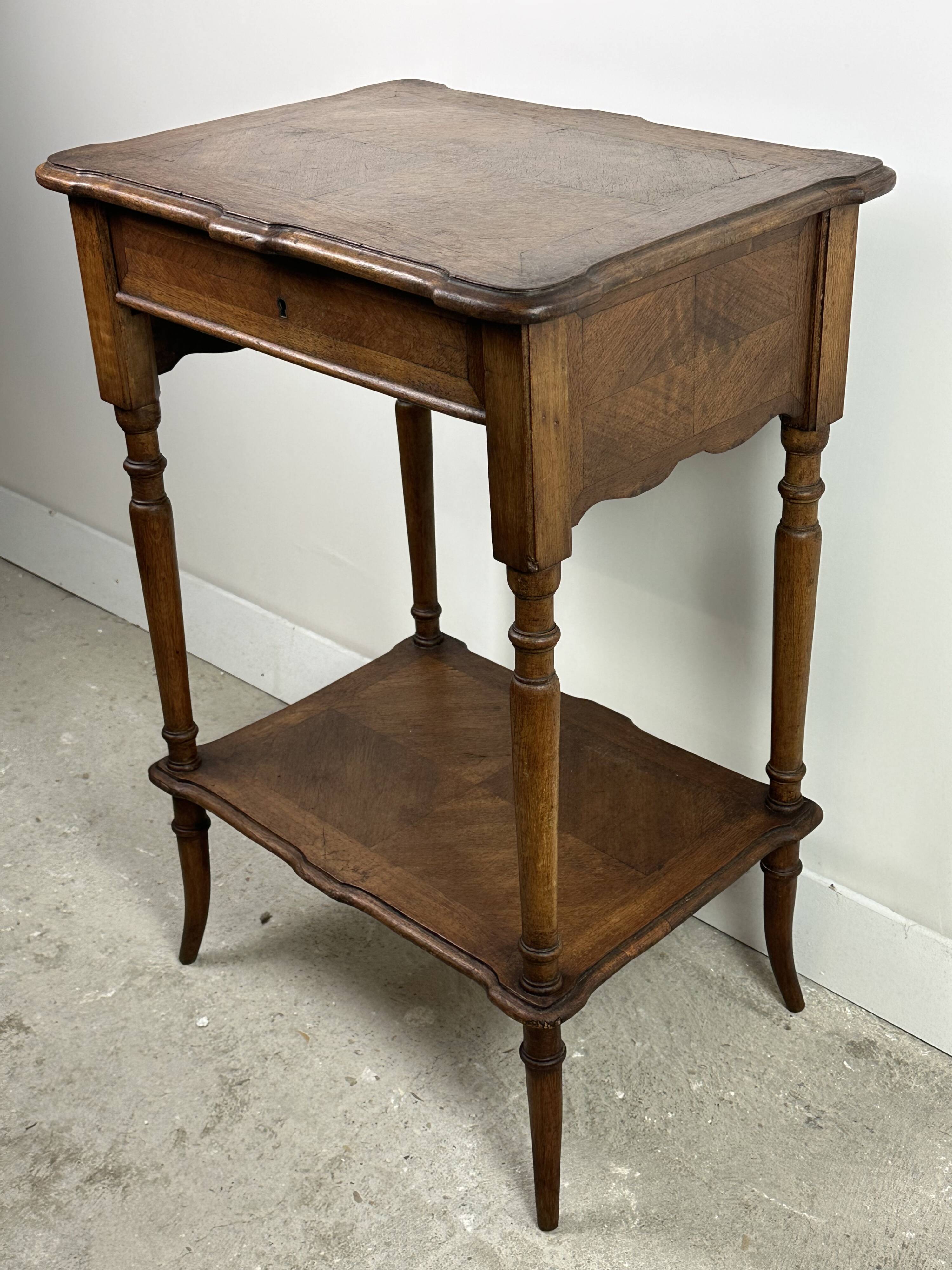 Louis Philippe style walnut side table, dressing table
