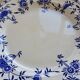Large round antique plate, blue and white Dresden porcelain.