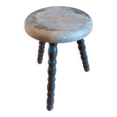 1950s solid wood tripod shepherd's stool