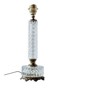 Lampe en verre et laiton,