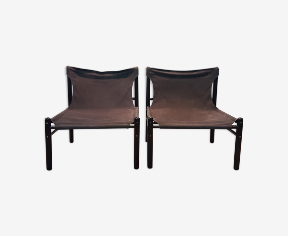 Ensemble de 2 chauffeuses safari du milieu du siècle, Denamrk années 1960