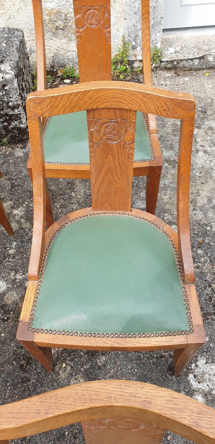 Suite de 6 chaises gondole Art Déco 1930