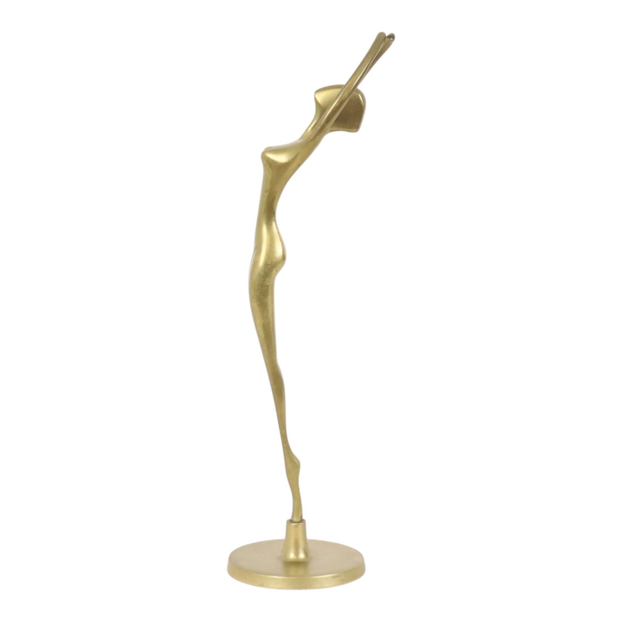Hollywood Regency Brass Ballerina Figurine Sculpture 30cm