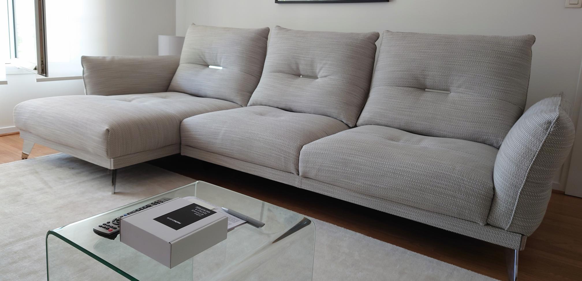 Canapé D'angle Roche Bobois – Cuir Gris, Dimensions L290 H80