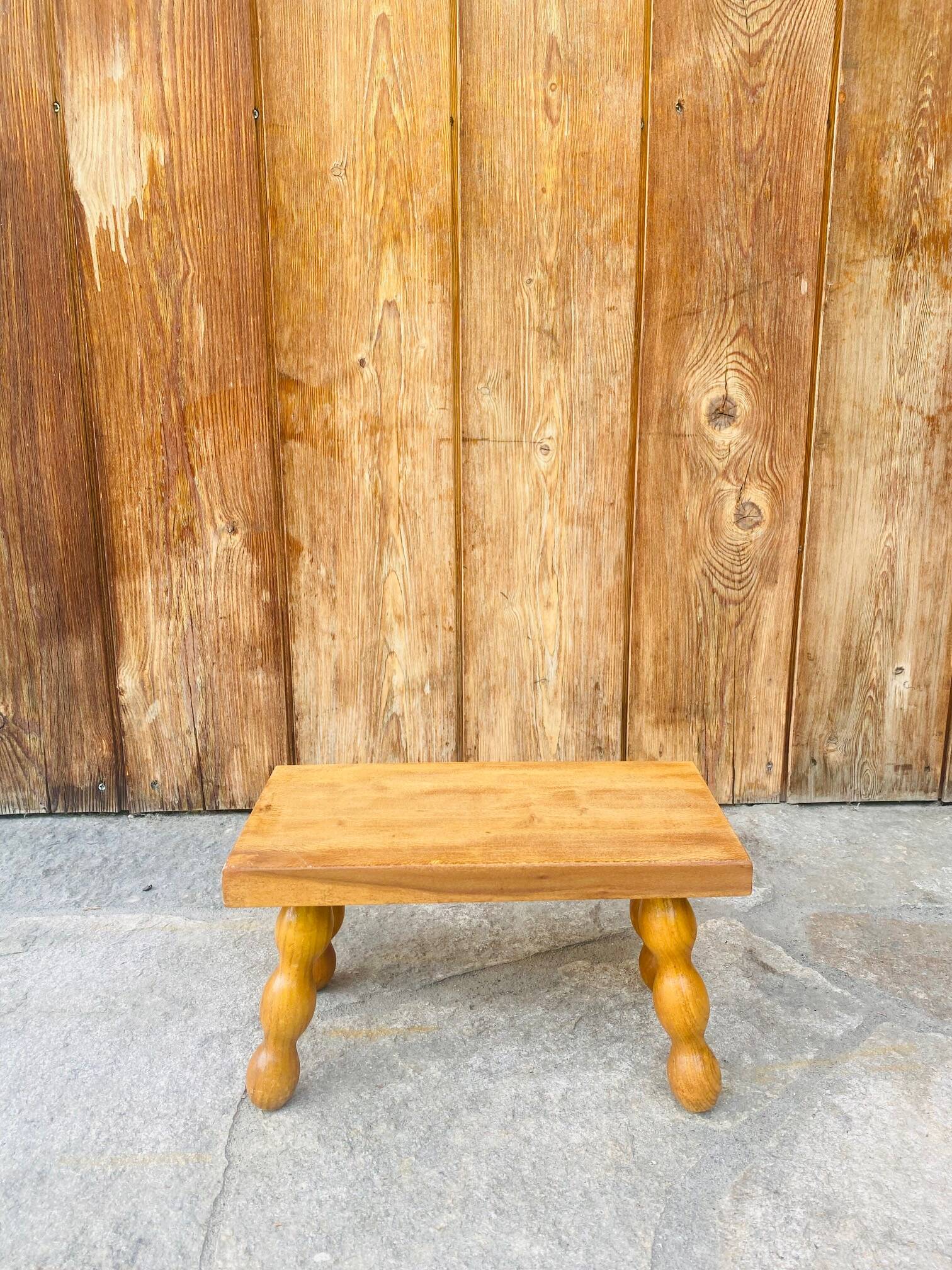 Vintage turned wooden footstool/step stool