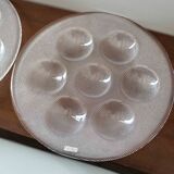 Lot de 2 assiettes à huitres Kosta Boda Sweden