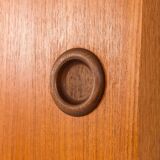 Scandinavian free-standing teak wall unit with 5 cabinets, Norway 1960s