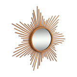 Vintage Sun rattan mirror 68cm