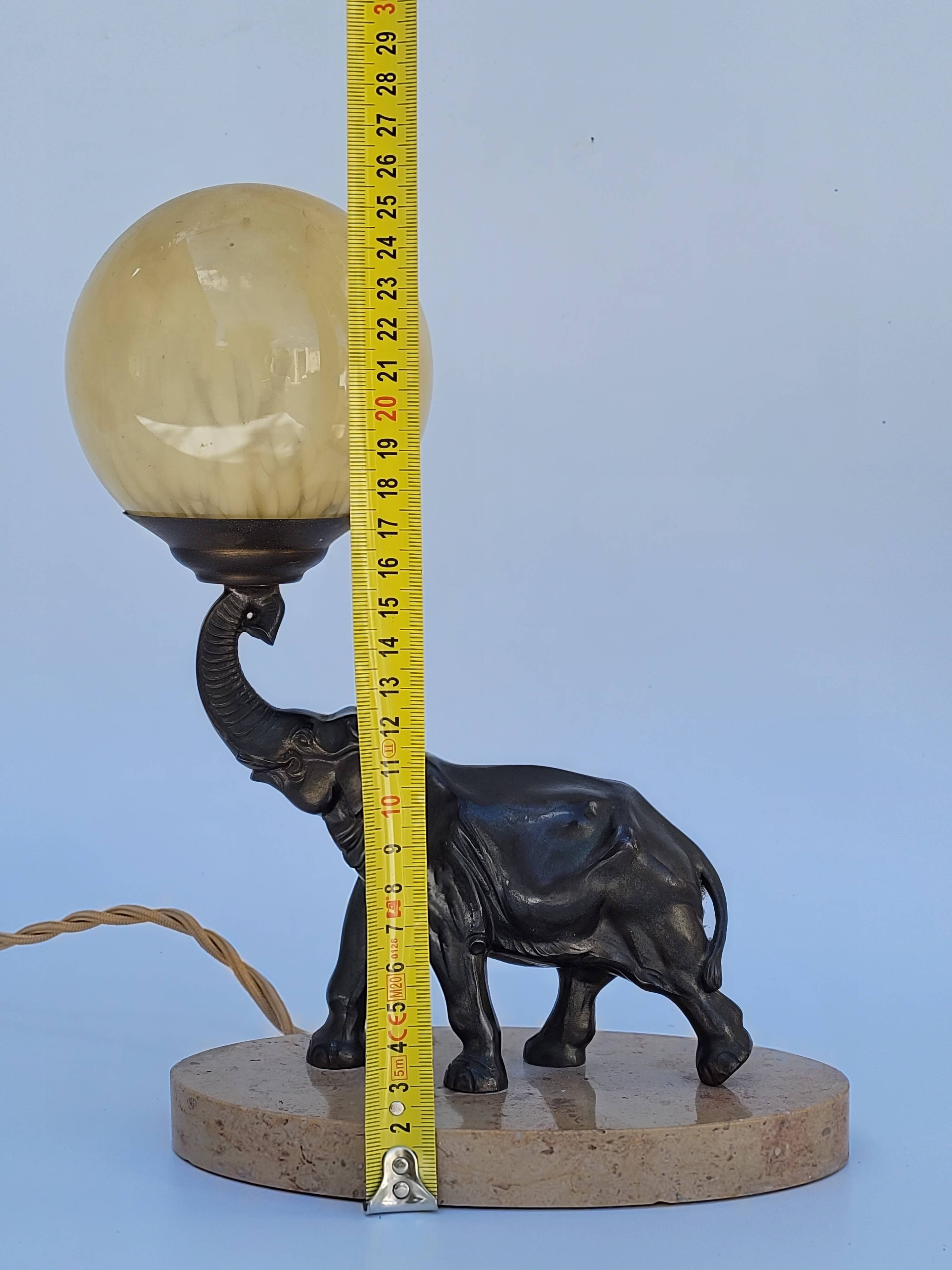 Old art deco elephant night light bedside lamp