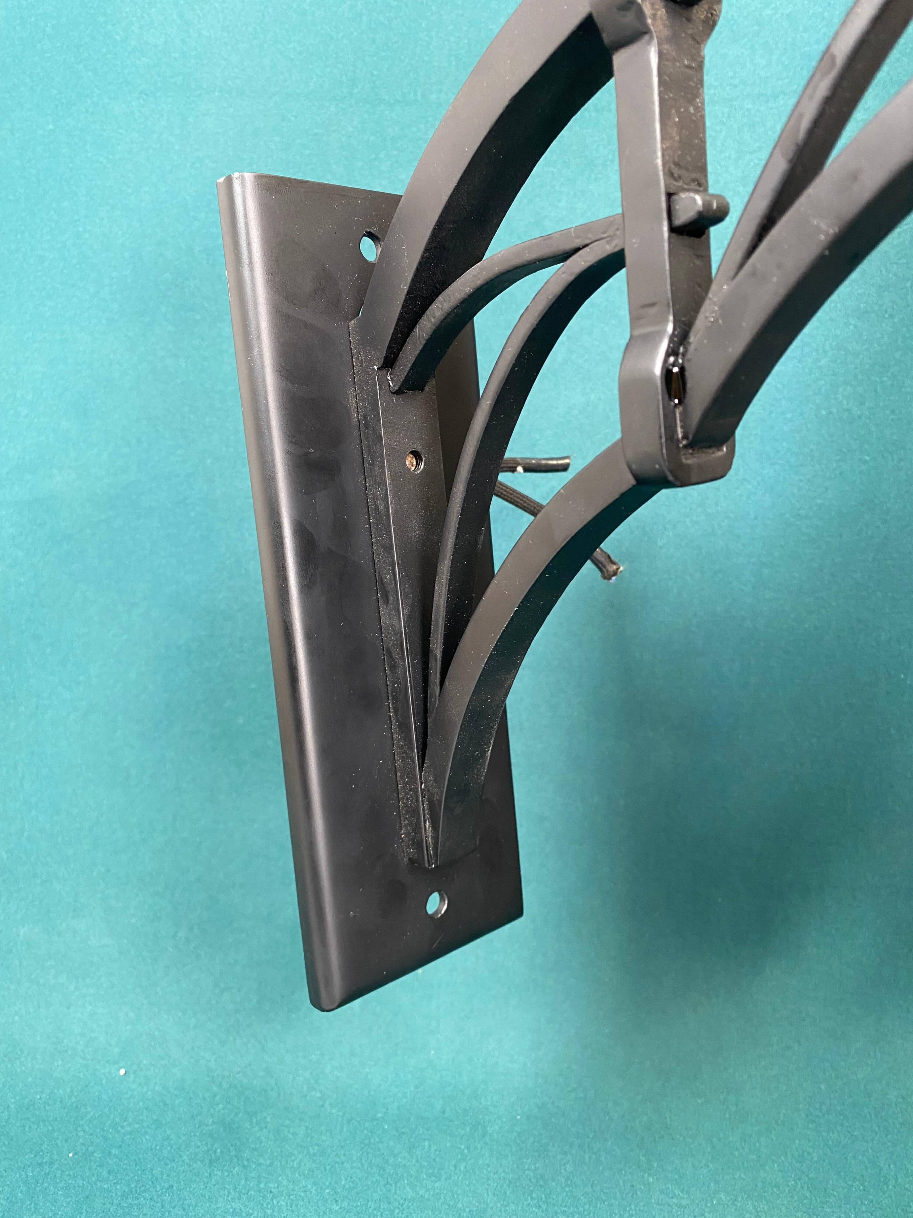 Black Art Nouveau wall lamp