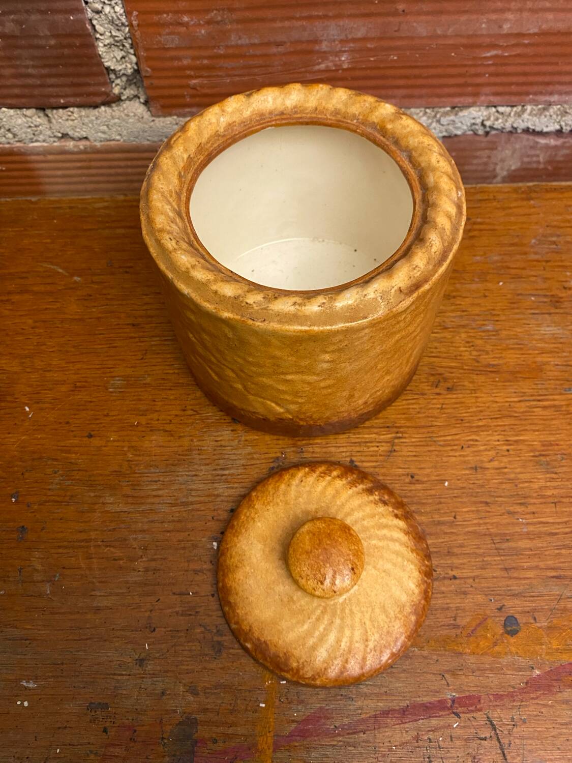 Antique pillivuyt terrine in a pate shape in a vintage porcelain fired crust