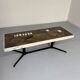 Old mosaic stone coffee table from the 70s with vintage metal legs