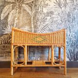 Rattan planter on stand