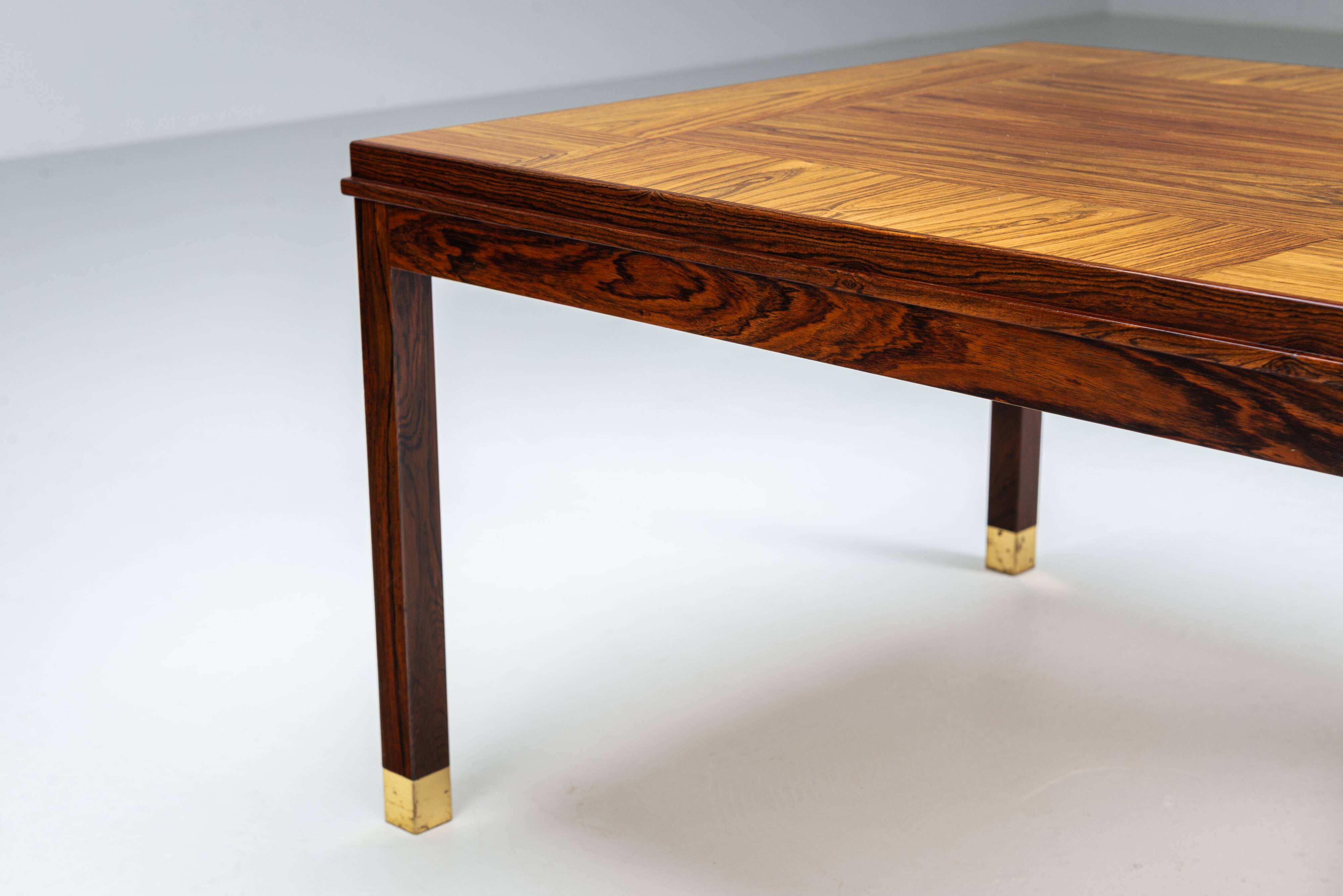 Table basse carrée en palissandre HMB Möbler Rörvik, Suède 1960