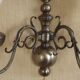 Vintage French silvered Flemish double wall sconce with opaque white glass shade 5007.