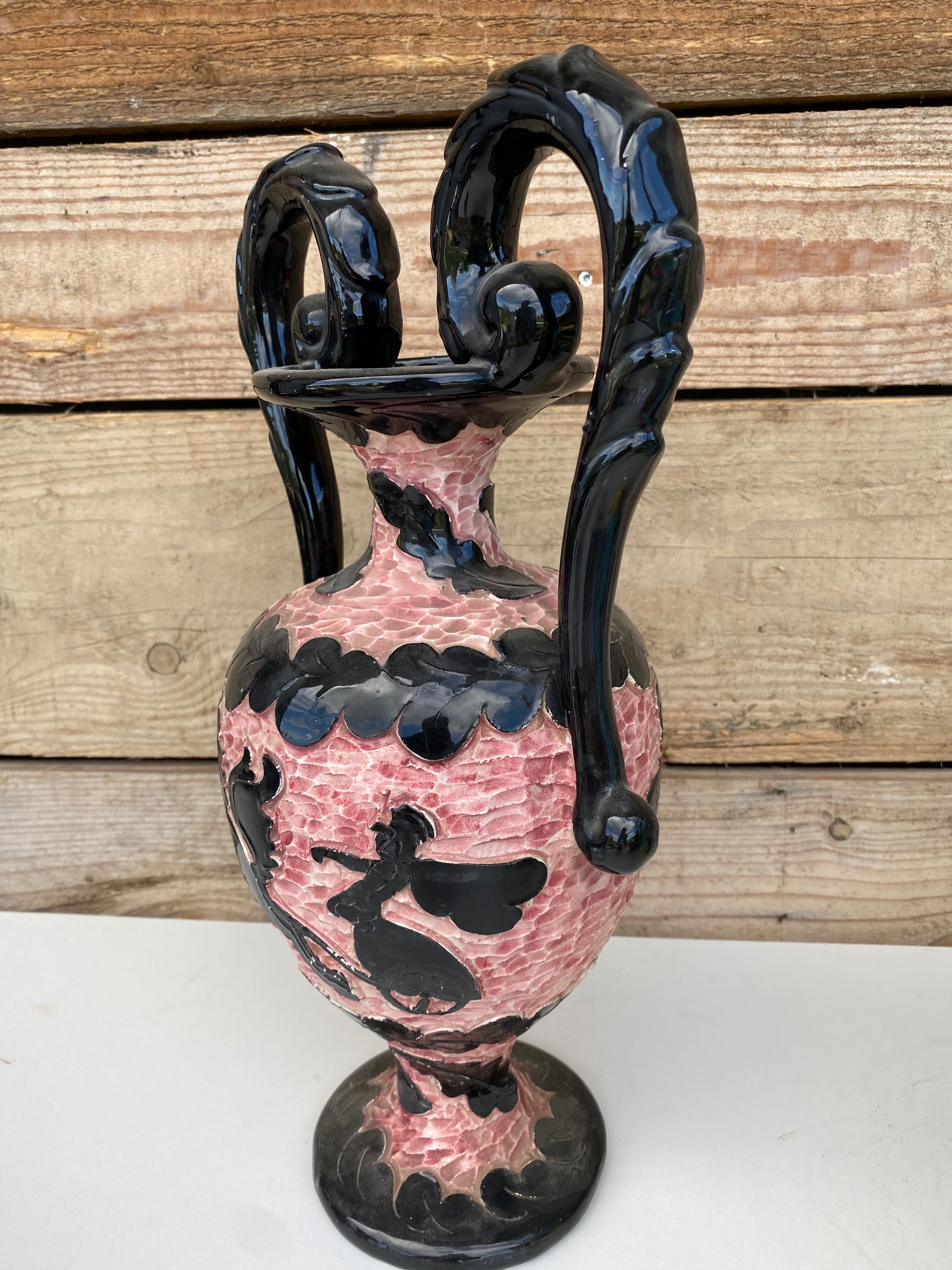 Vase céramique vintage Lamarche Vallauris Monaco 1960 Selency