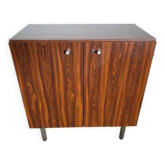 Storage cabinet 2 doors 2 shelves in veneer of rosewood vintage 1950