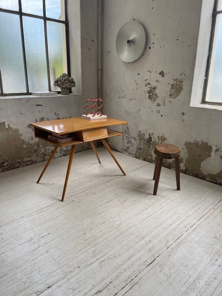 Vintage oak compass desk