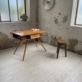 Vintage oak compass desk