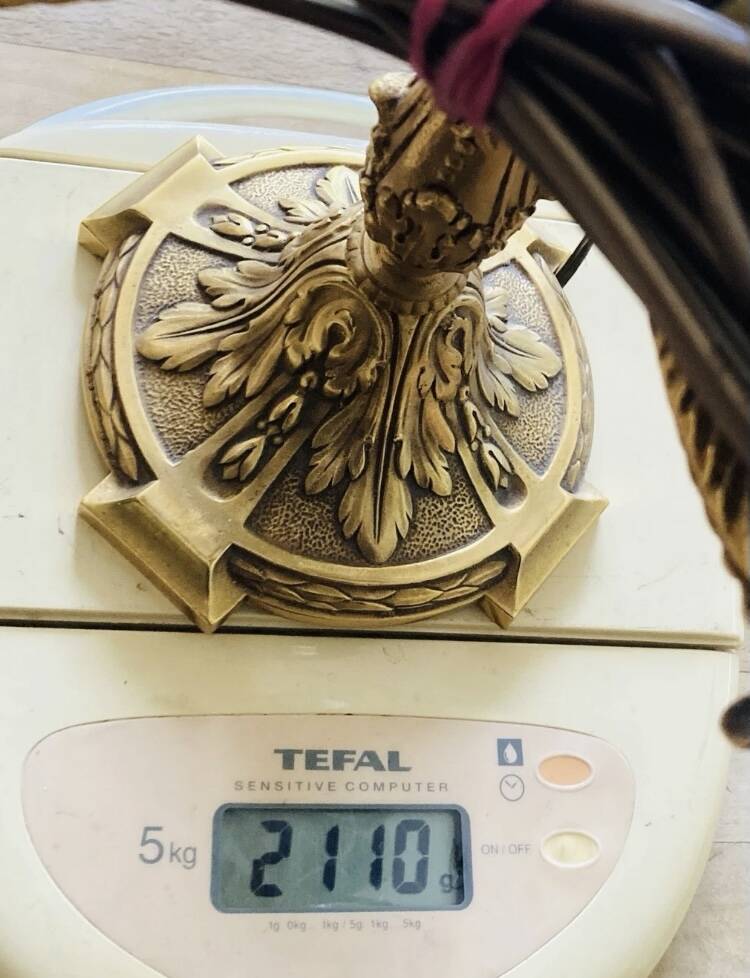 Pair of gilt bronze table lamps from the mid-20th century