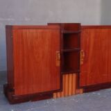 Cubist Art deco style mahogany sideboard
