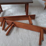 Table et chaises de poupée vintage, en bois, salon poupée Dejou