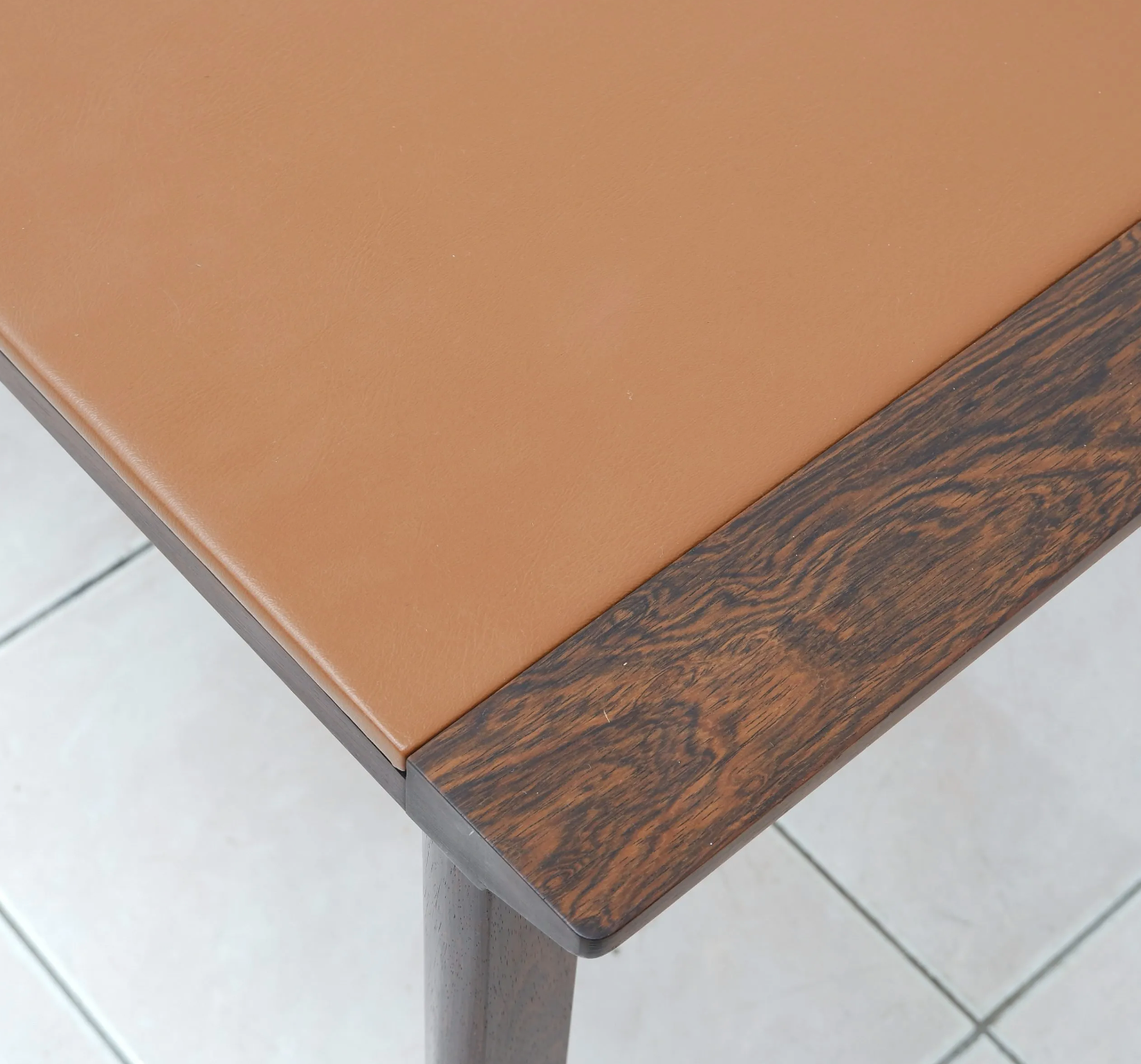 Rosewood and Leather Coffee Table by Hans Olsen