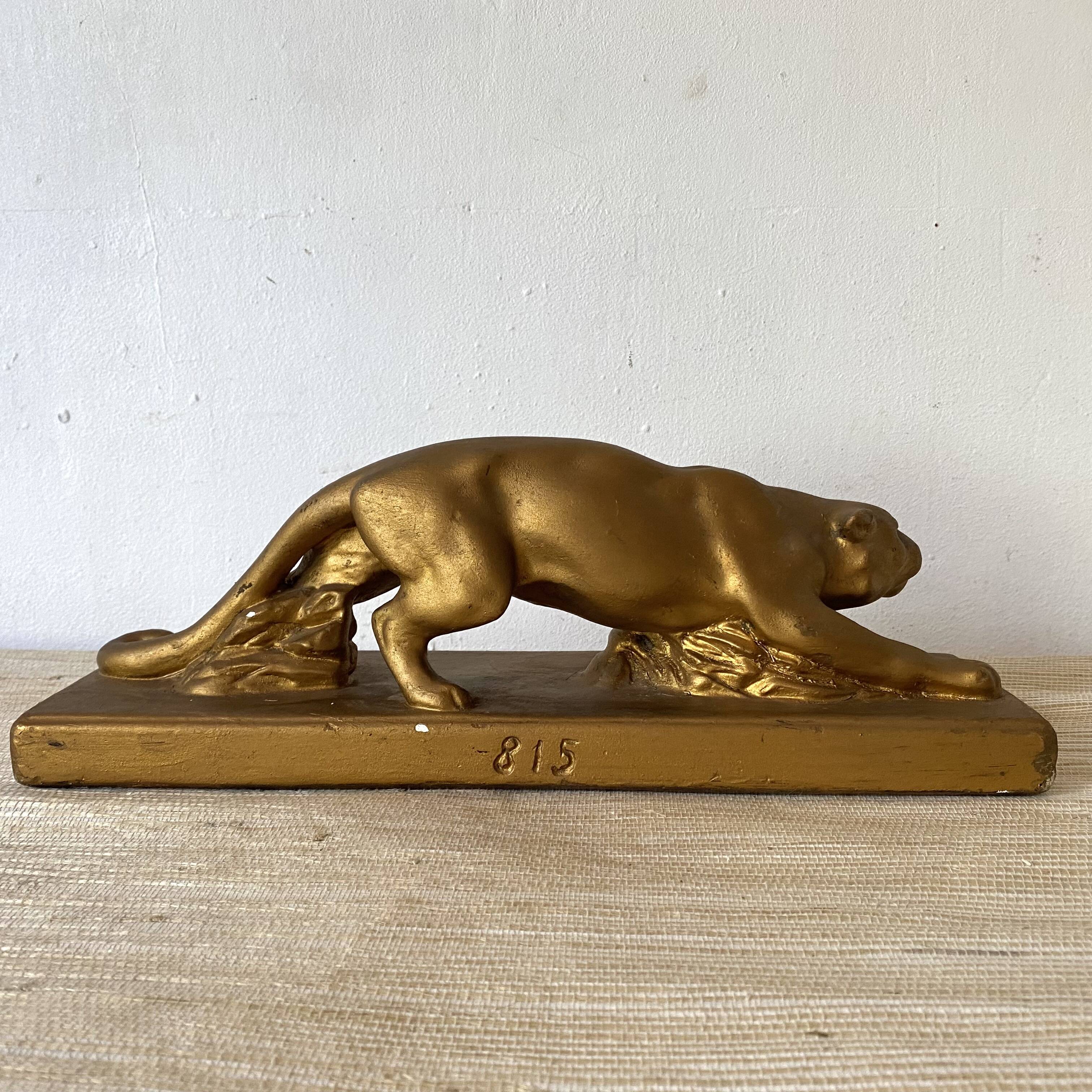 1950s gilded plaster panther