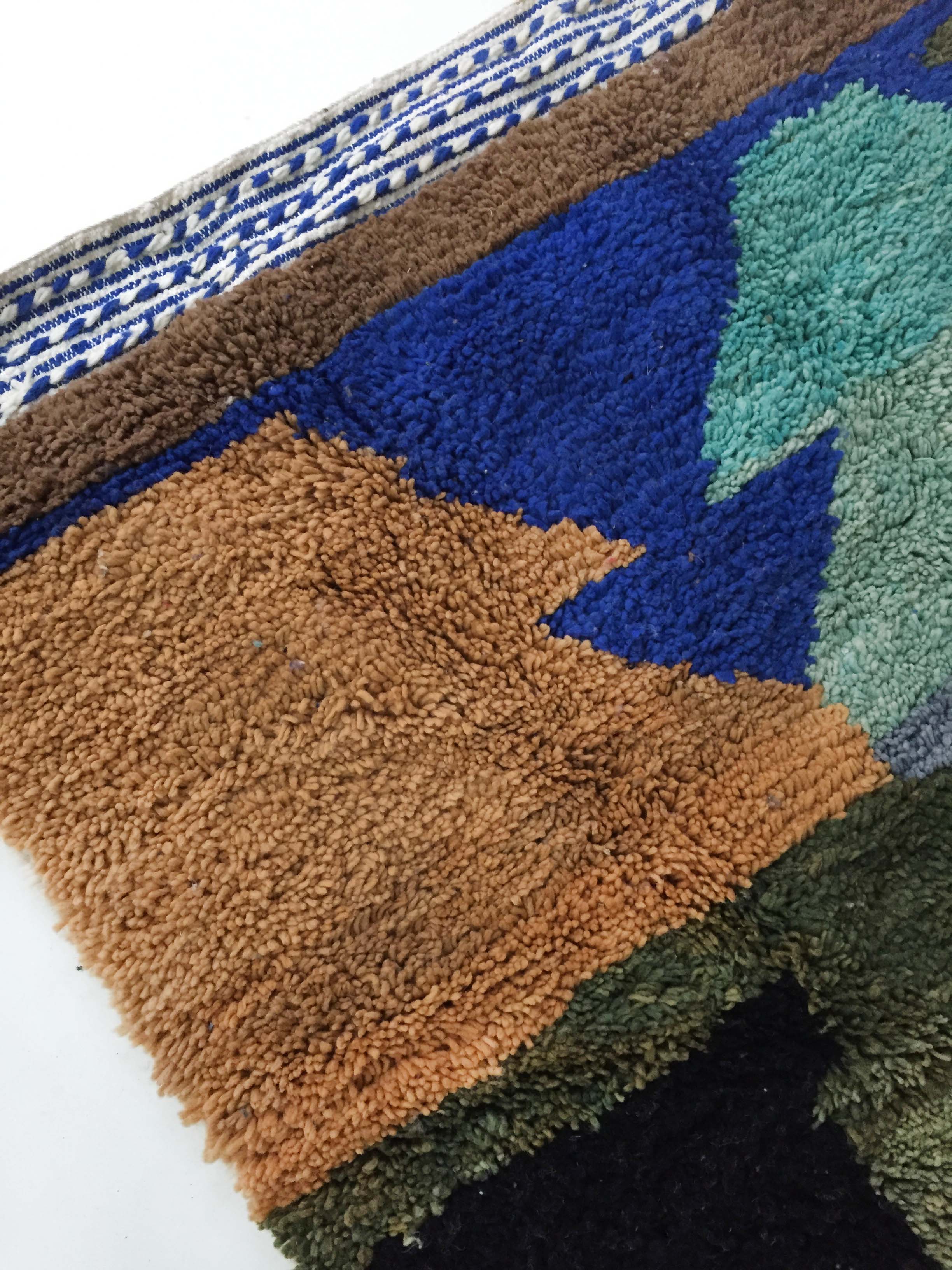 Moroccan berber boujaad carpet with colorful patterns 247x157cm